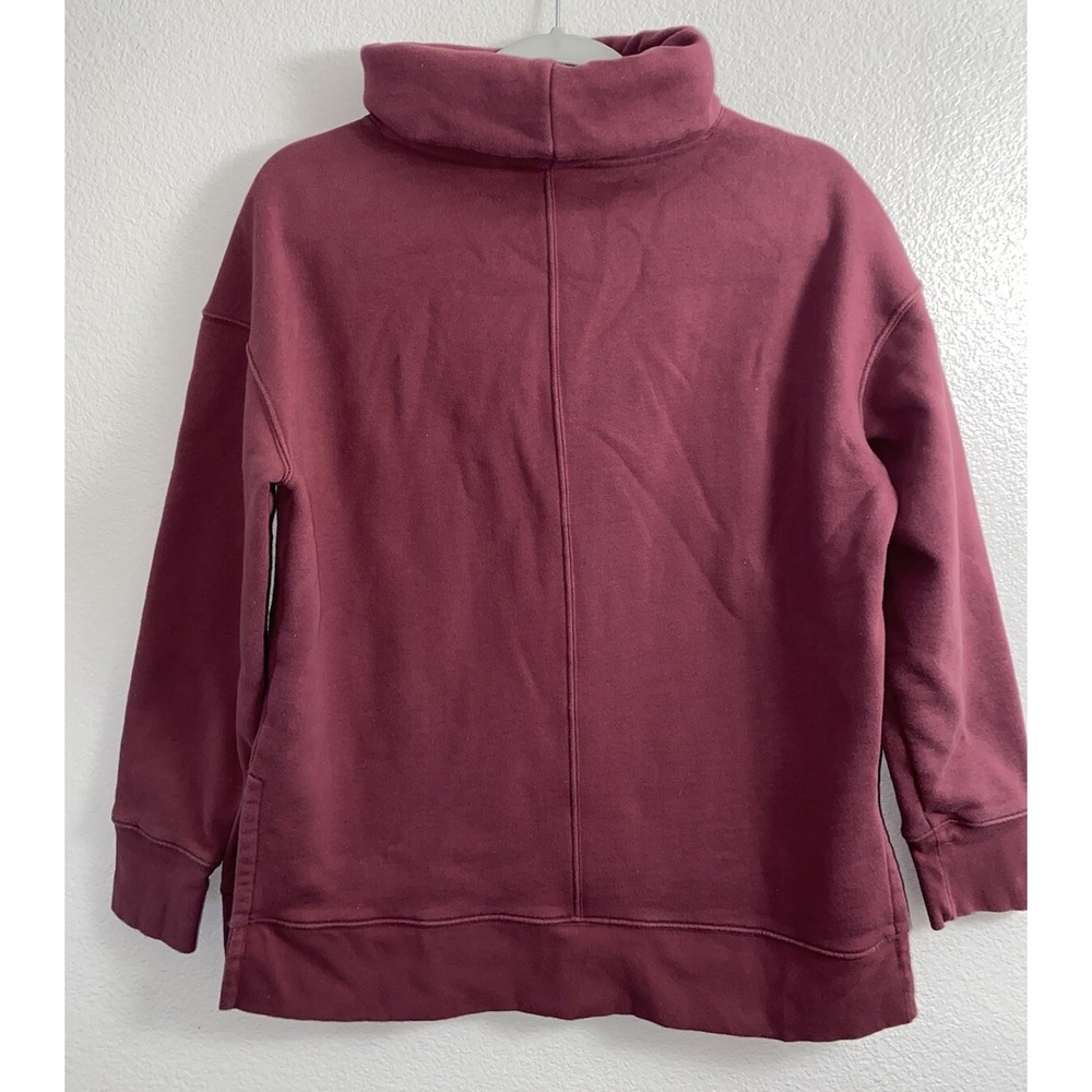 Athleta 24/7 Funnel Neck Pullover Sweatshirt Size Small Maple Red - Picture 6 of 8